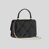 TORY BURCH Mini Kira Diamond Quilt Top-Handle Chain Wallet Black 158326
