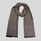 GUCCI Large Signature Logo GGWEB Scarf/Wrap Dark Beige Brown 165904