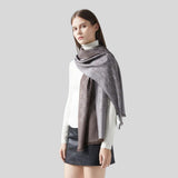 GUCCI Large Signature Logo GGWEB Scarf/Wrap Moka/Grey 165904