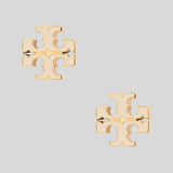 TORY BURCH Icon Enamel Stud Earrings New Ivory 177397