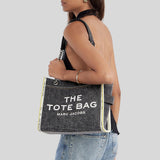MARC JACOBS The Denim Chain Medium Tote Bag Black Wash 2F4HTT018H05