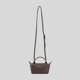 LONGCHAMP Le Pliage Extra XS Leather Pouch Crossbody Moka 34205987