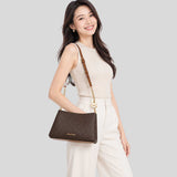 MICHAEL KORS Christina Small Signature Logo Crossbody Bag Brown 35T6G8WC0B