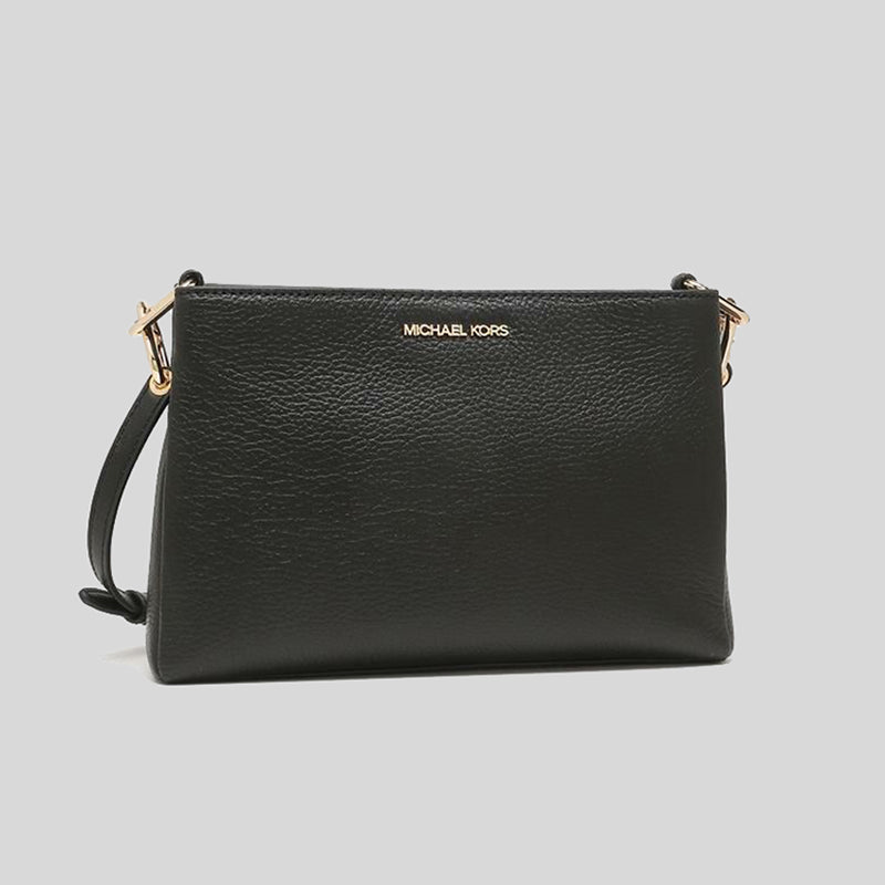 Michael Kors Trisha Medium Pebbled Leather Crossbody Bag Black 35H1G9TC8L