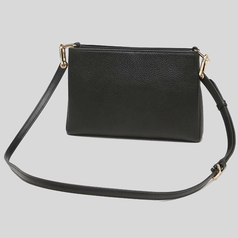 Michael Kors Trisha Medium Pebbled Leather Crossbody Bag Black 35H1G9TC8L