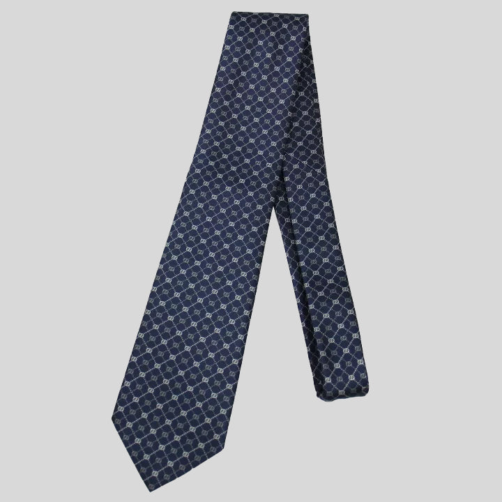 GUCCI Signature Logo Micro GGWEB Silk Tie Navy 386489