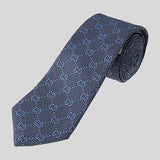 GUCCI Signature Logo GGWEB Silk Tie Denim Blue 408865 Lussocitta lusso citta