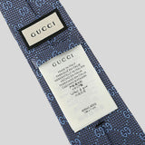 GUCCI Signature Logo GGWEB Silk Tie Denim Blue 408865