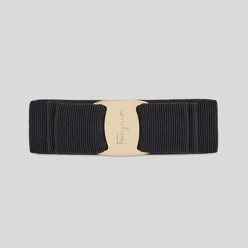 FERRAGAMO Vara Bow Hairclip Black/Gold 495450