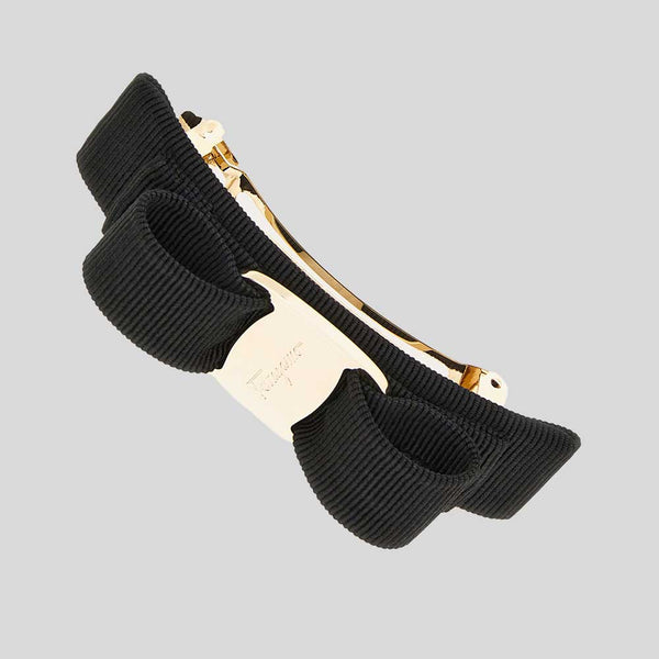 FERRAGAMO Vara Bow Hairclip Black/Gold 495450