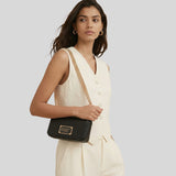 MARC JACOBS Plaque Mini Pebbled Leather Shoulder/Crossbody Black 4S5SMN003S01