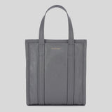 Balenciaga Bazar Leather Shoulder Bag Grey 513989