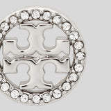 TORY BURCH Crystal Logo Stud Earring Silver 53422