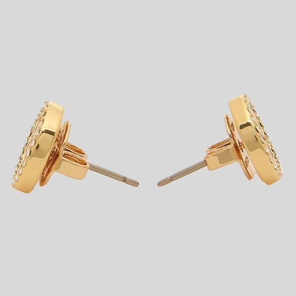 TORY BURCH Crystal Logo Stud Earring Tory Gold 53422