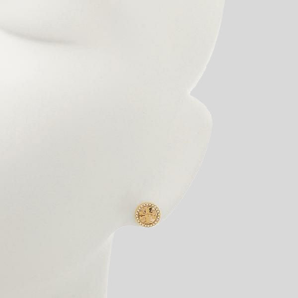 TORY BURCH Crystal Logo Stud Earring Tory Gold 53422