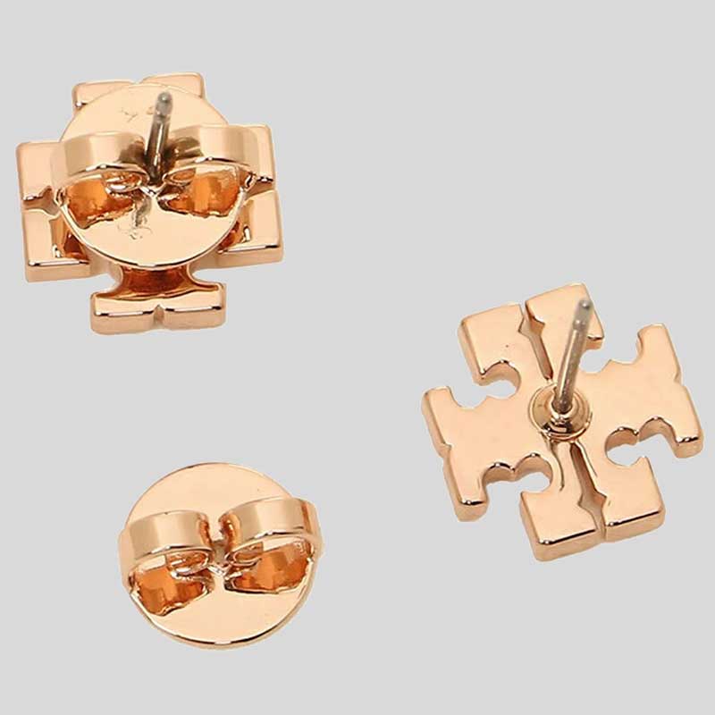 TORY BURCH Crystal T Logo Stud Earring Rose Gold 53423