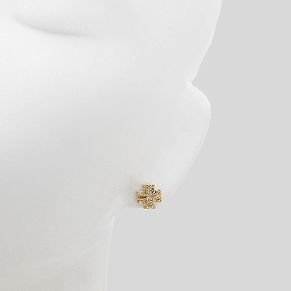 TORY BURCH Crystal T Logo Stud Earring Tory Gold 53423