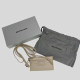 BALENCIAGA  Leather Lanyard Card Holder Grey 655246