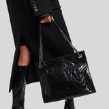 SAINT LAURENT YSL Niki Shopping Tote In Vintage Leather Black 5779990EN04