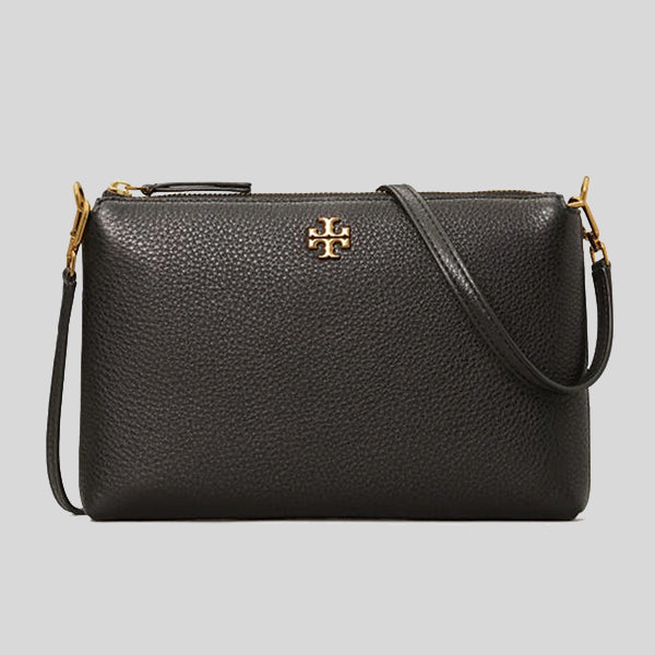 TORY BURCH Mercer Pebbled Zip Crossbody Black 61385