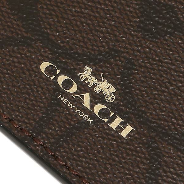 COACH ID Lanyard In Signature Canvas Brown Black 63274