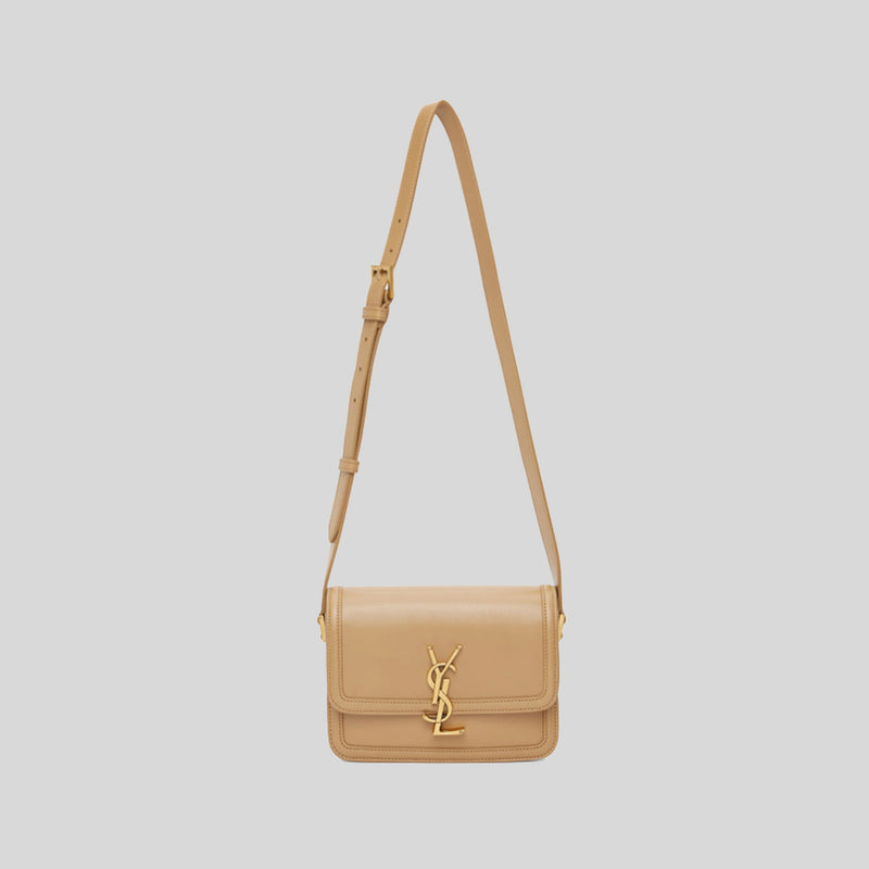 SAINT LAURENT YSL Solferino Small Satchel In Box Saint Laurent Leather Tan 6343060SX0W