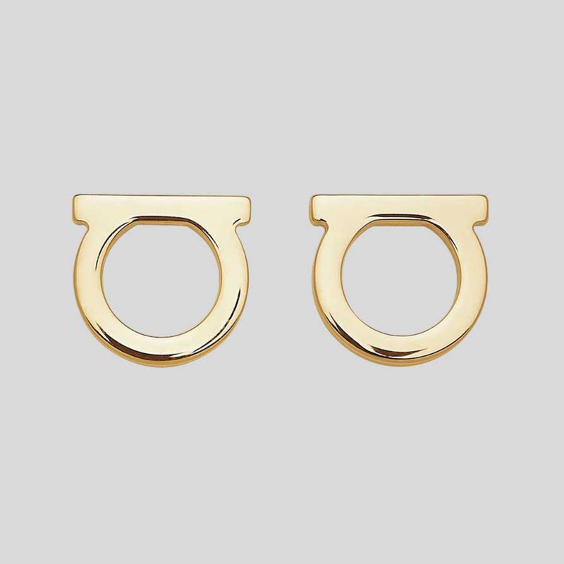 FERRAGAMO Gancini Earrings (L) Gold Color 696429 lussocitta lusso citta