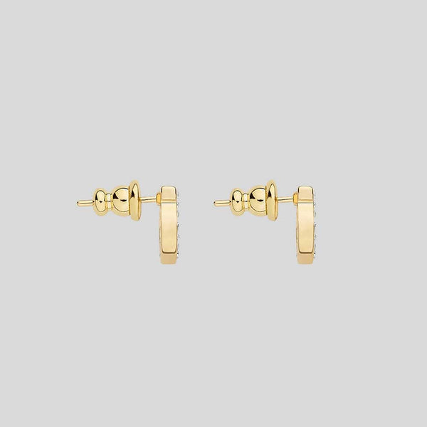 FERRAGAMO Gancini Crystals Small Earrings In Gold Color 696576