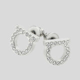 FERRAGAMO Gancini Crystals Small Earrings In Silver Color 696577