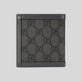 GUCCI Ophidia GG Supreme Print Bi-Fold Wallet Grey 732016