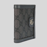GUCCI Ophidia GG Supreme Print Bi-Fold Wallet Grey 732016