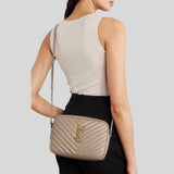 SAINT LAURENT YSL Lou Camera Bag In Quilted Leather Dark Beige 761554DV707