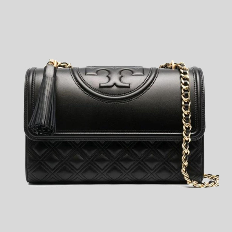 TORY BURCH Fleming Convertible Shoulder Bag Black 76997