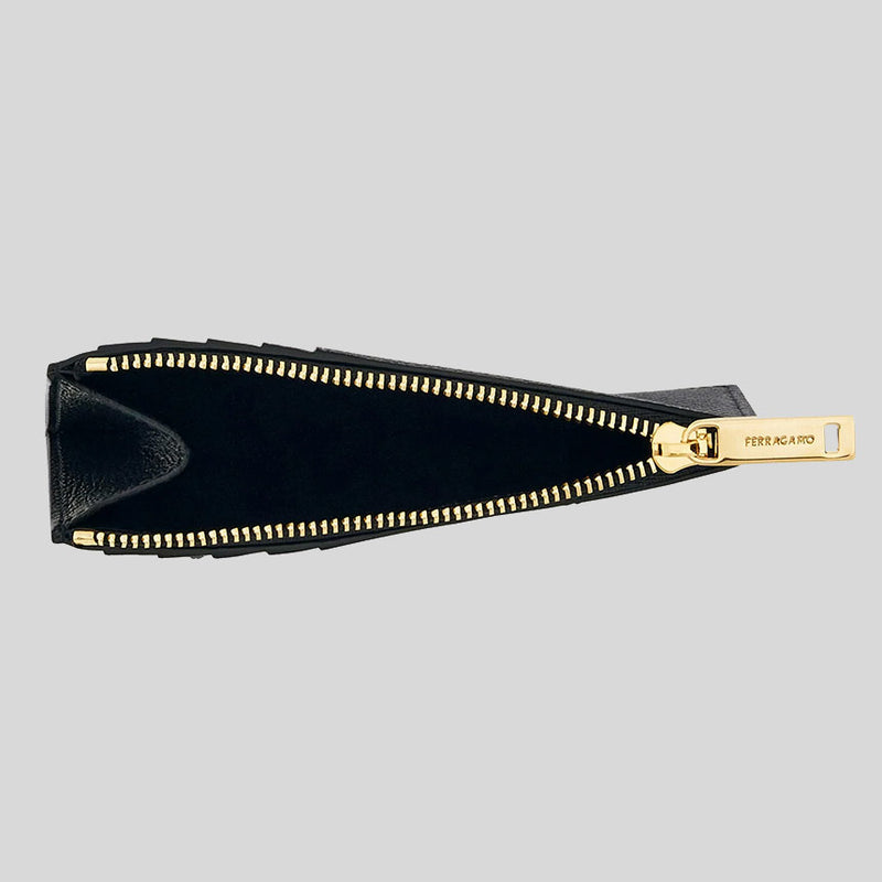 FERRAGAMO Gancini Credit Card Holder Black 775663
