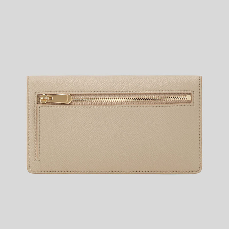 FERRAGAMO Gancini Continental Wallet Stone 779462