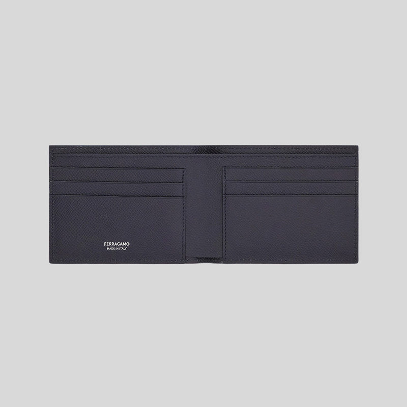 FERRAGAMO Gancini Men's Leather Bifold Wallet Graphite 784815