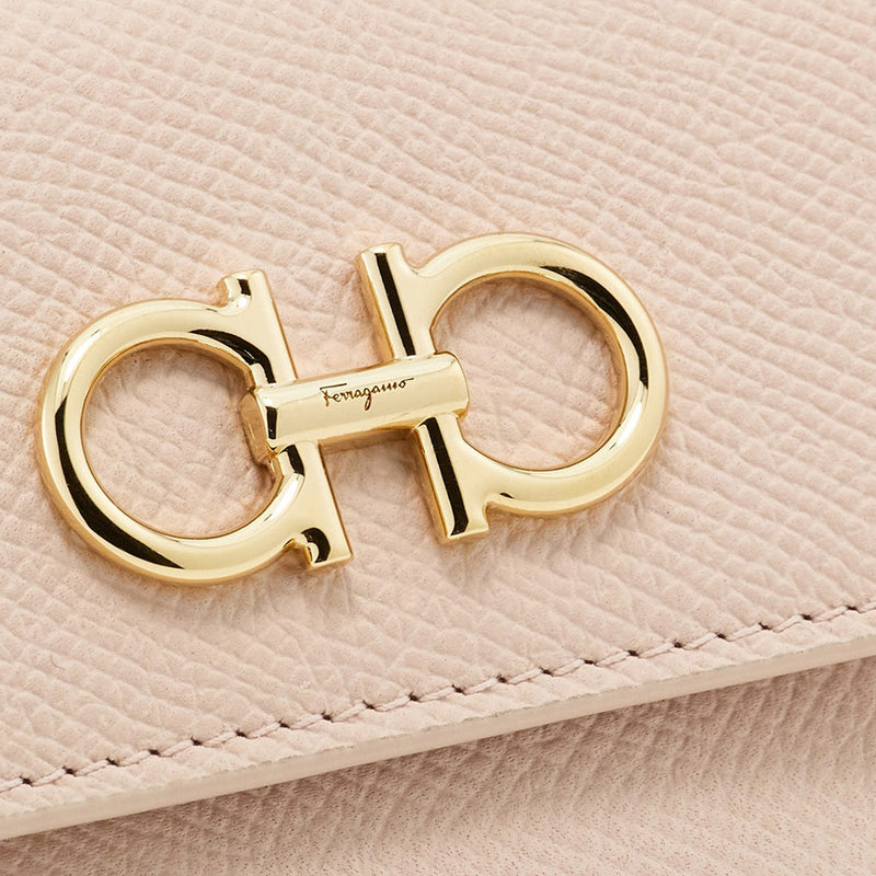 FERRAGAMO Gancini Card Holder Ballet Pink 785211
