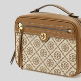 TORY BURCH T Monogram Jacquard Camera Bag Hazelnut 79356