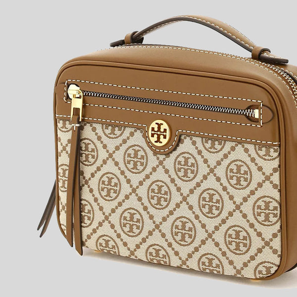 TORY BURCH T Monogram Jacquard Camera Bag Hazelnut 79356