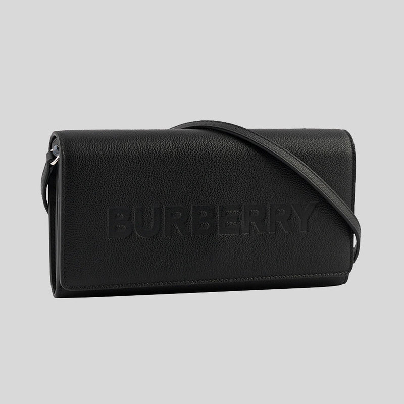 BURBERRY Henley Leather Crossbody Bag WOC Black 80528371