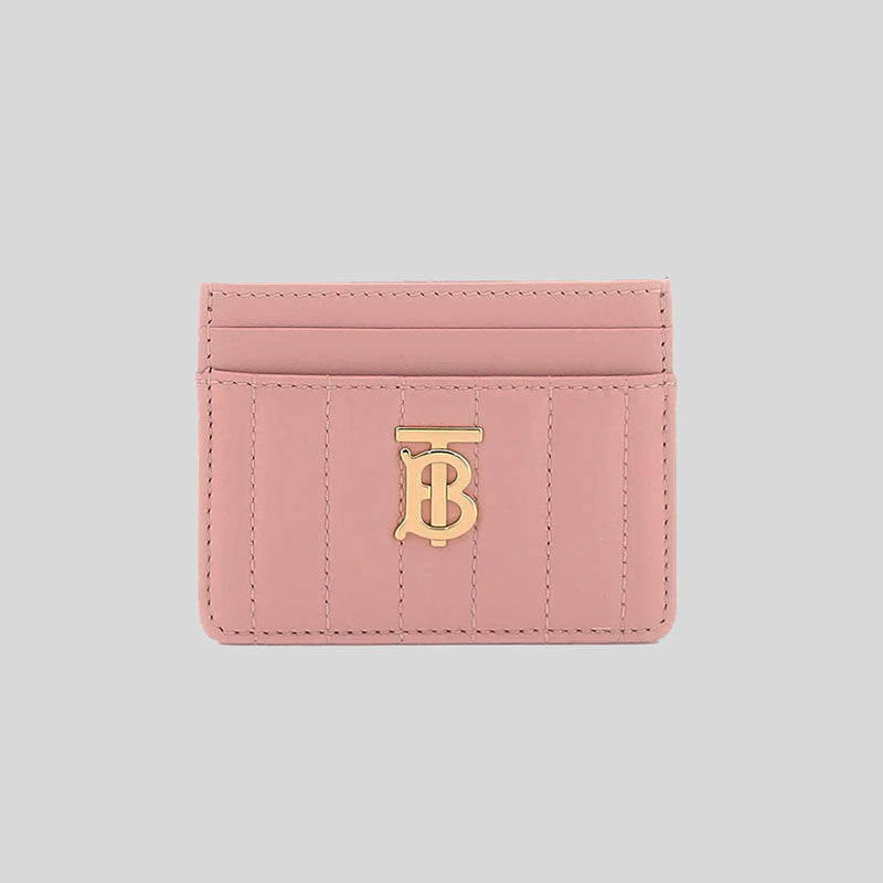 BURBERRY Quilted Leather Lola Card Case Dusky Pink 80623711
