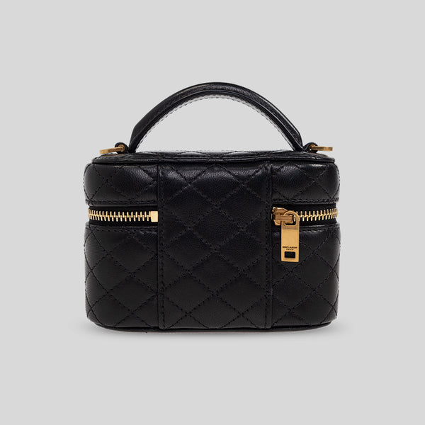 SAINT LAURENT YSL Gaby Micro Vanity Bag In Lambskin Black 8192851EL07
