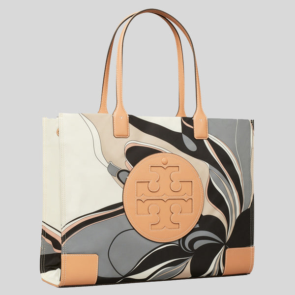 TORY BURCH Ella Tulip Printed Tote Bag Natural Multi 88237
