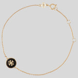 TORY BURCH Kira Enamel Chain Bracelet Tory Gold Black 90284 lussocitta lusso citta