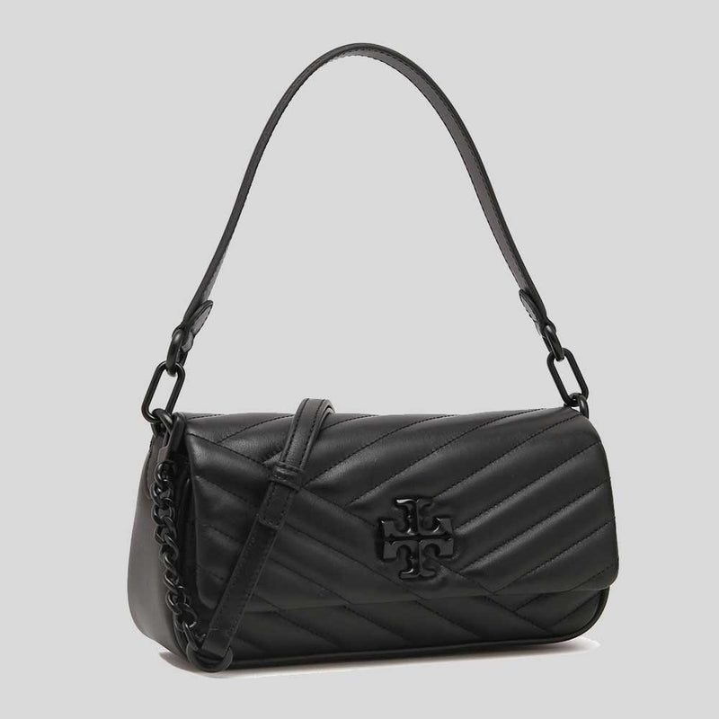 TORY BURCH Small Kira Chevron Flap Shoulder Bag Black/Black 90457