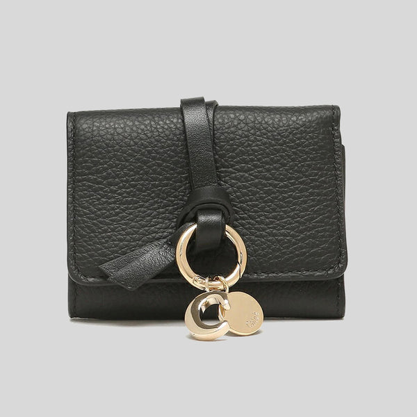 CHLOE Alphabet Mini Trifold Wallet Black CHC21WP946F57 lussocitta lusso citta