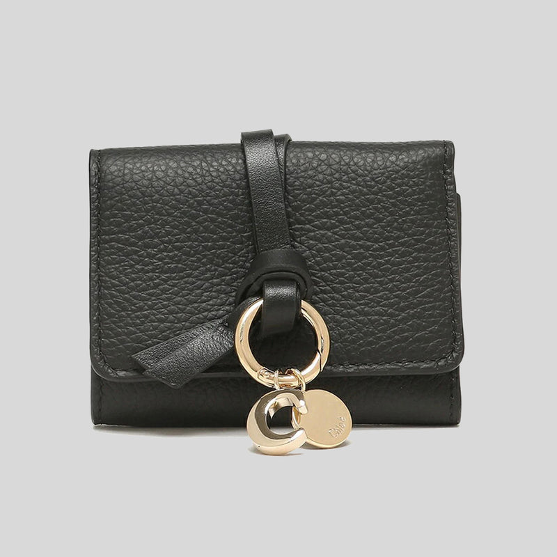 CHLOE Alphabet Mini Trifold Wallet Black CHC21WP946F57 lussocitta lusso citta