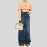 CHLOE Small Woody Tote Bag Cement Pink CHC22AS397I266J5