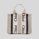 Chloe Small Woody Tote Bag White Blue CHC22AS397I2691J lussocitta lusso città