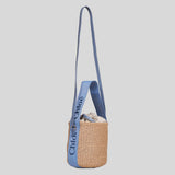 CHLOE Small Woody Basket In Natural Fibers Ashes Blue CHC23AS381L1844J